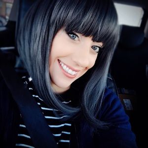 Pretty grey bob wig synthetic